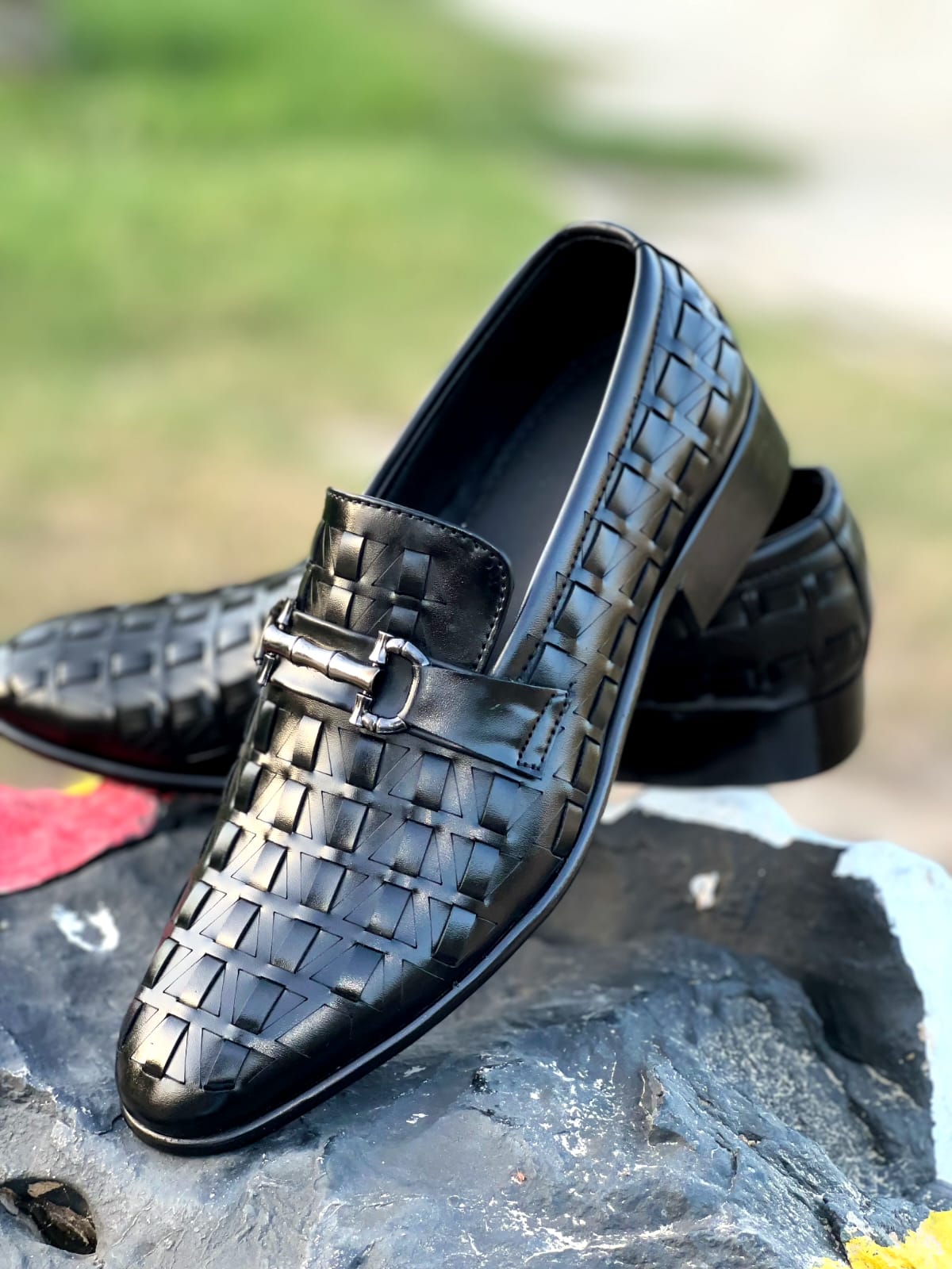 sheet sole premium cherry leather woven style