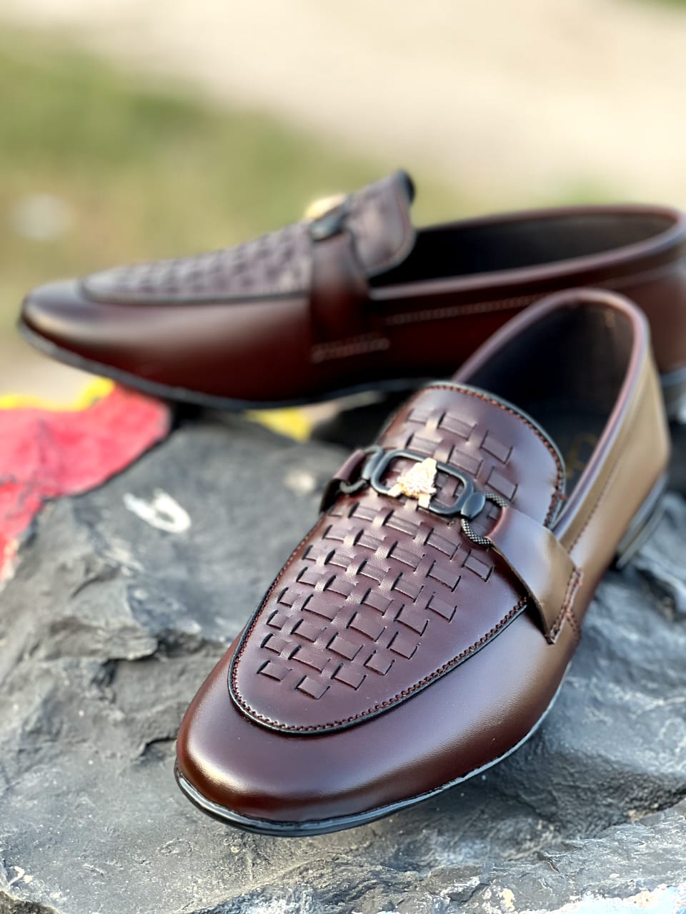 Brown Logo sole 1.8 woven Style shoes