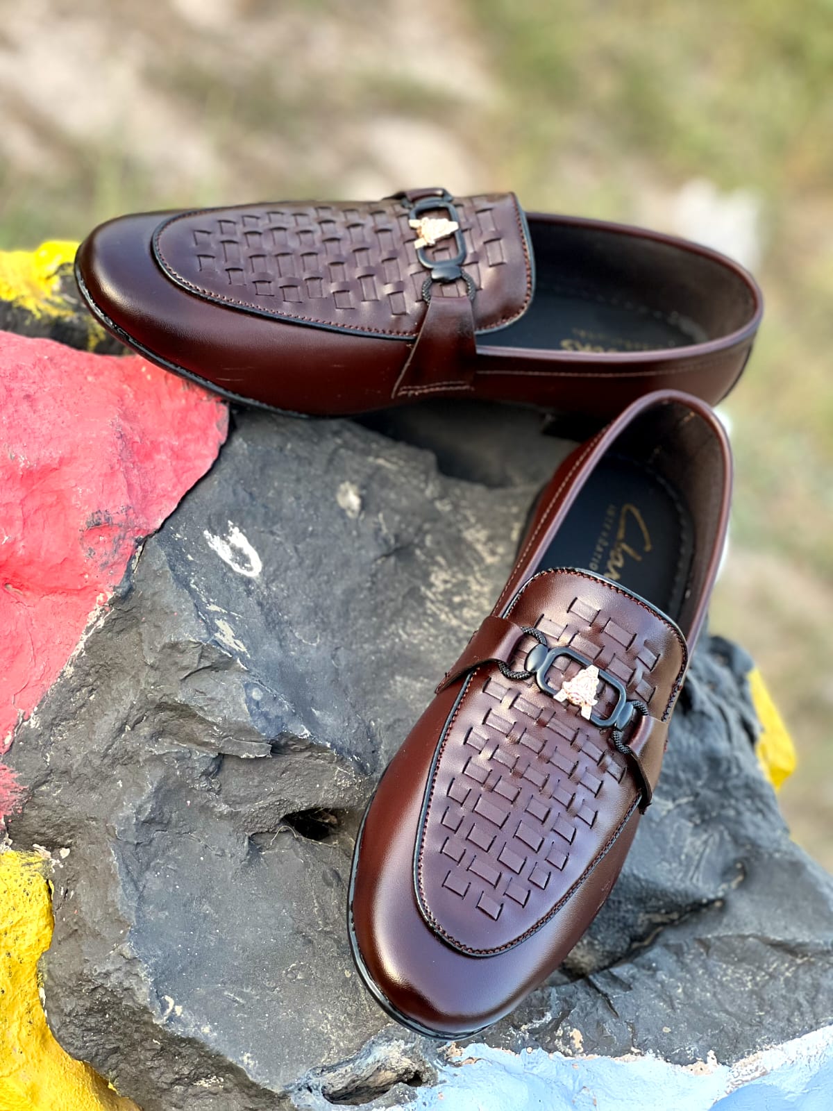 Brown Logo sole 1.8 woven Style shoes
